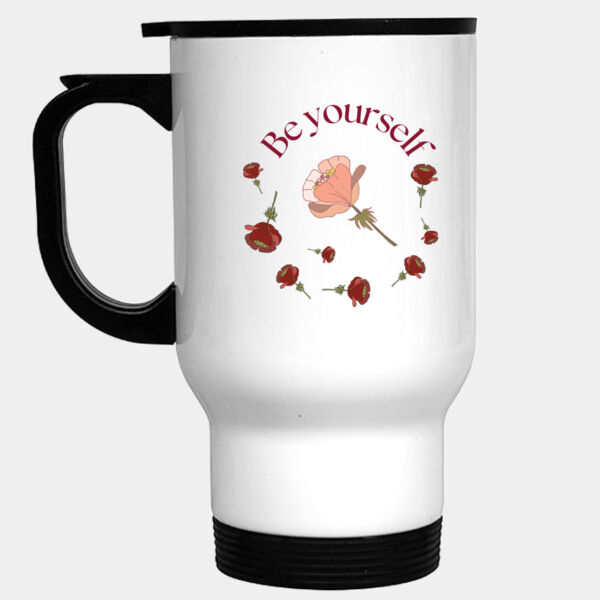 Be yourself Floral - Stainless Steel Travel Mug Thumbnail