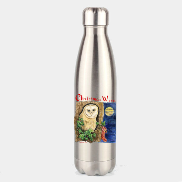 Christmas Wishes - Owl - Water Bottle - Stainless Steel 500ml - Water Bottle - Stainless Steel 500ml Thumbnail